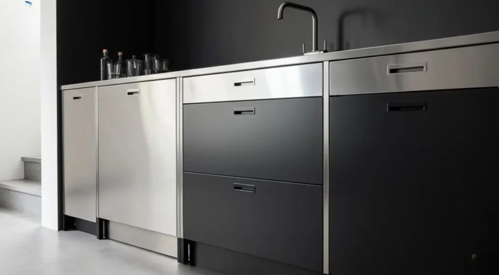 Handless cabinets with water tap