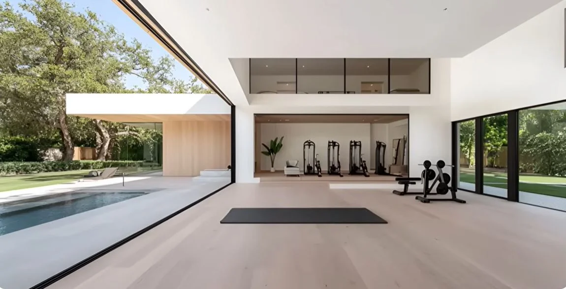 Modern home with gym and pool